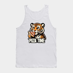 tiger cub eating slice a pizza Tank Top